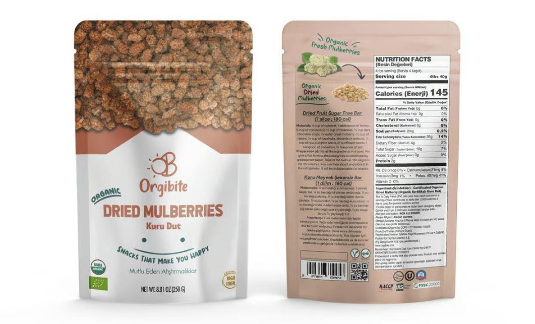 Organik Kuru Dut 250 gr Orgibite