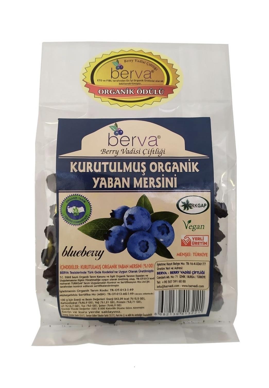 Organik Kuru Yaban Mersini 50 gr Berva Vadisi