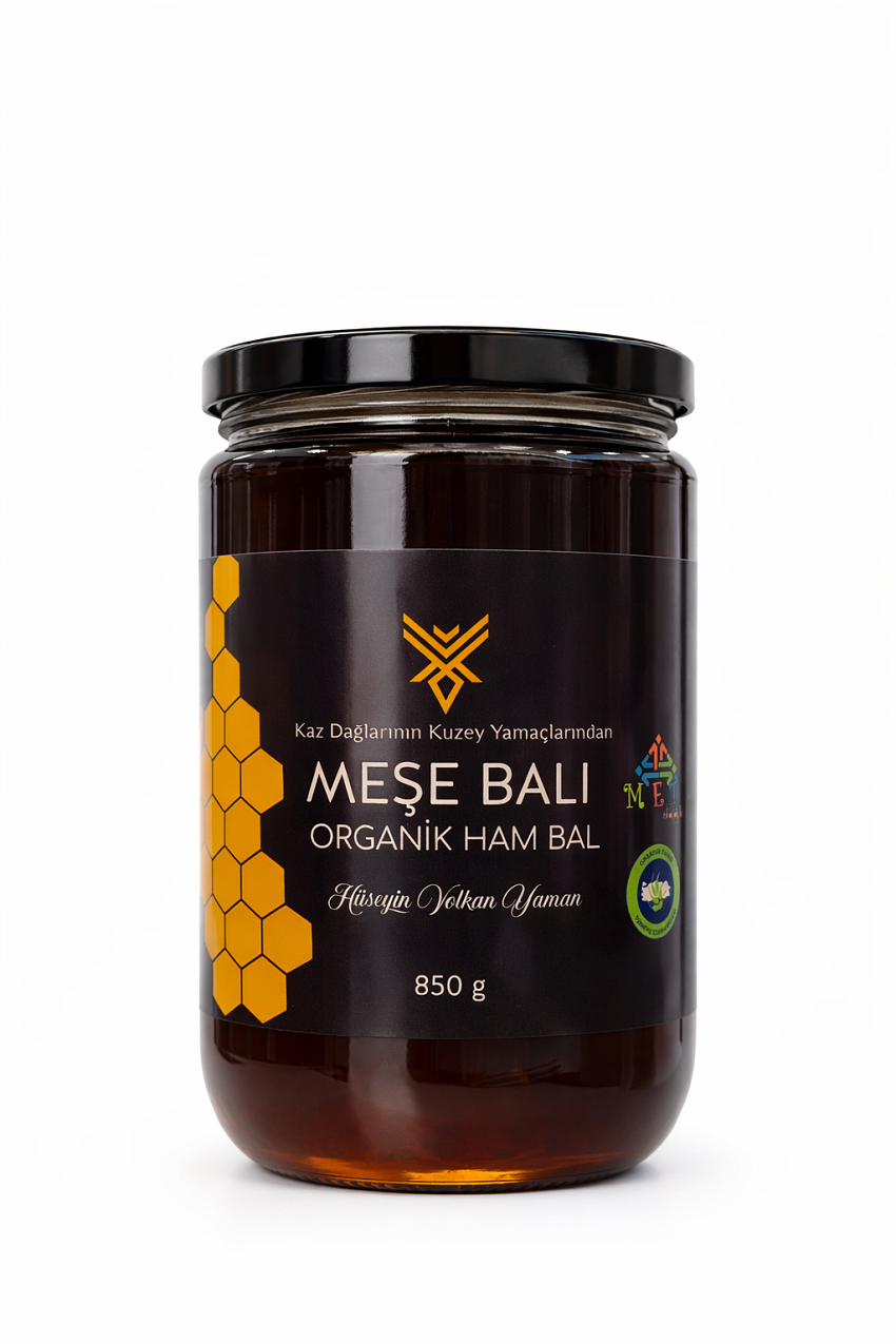 Organik Meşe Balı 850gr Kaz Dağları