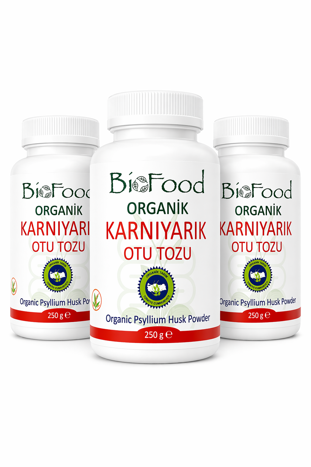 Organik Psyllium (Karnıyarık Otu) Tozu 3 X 250gr Biofood