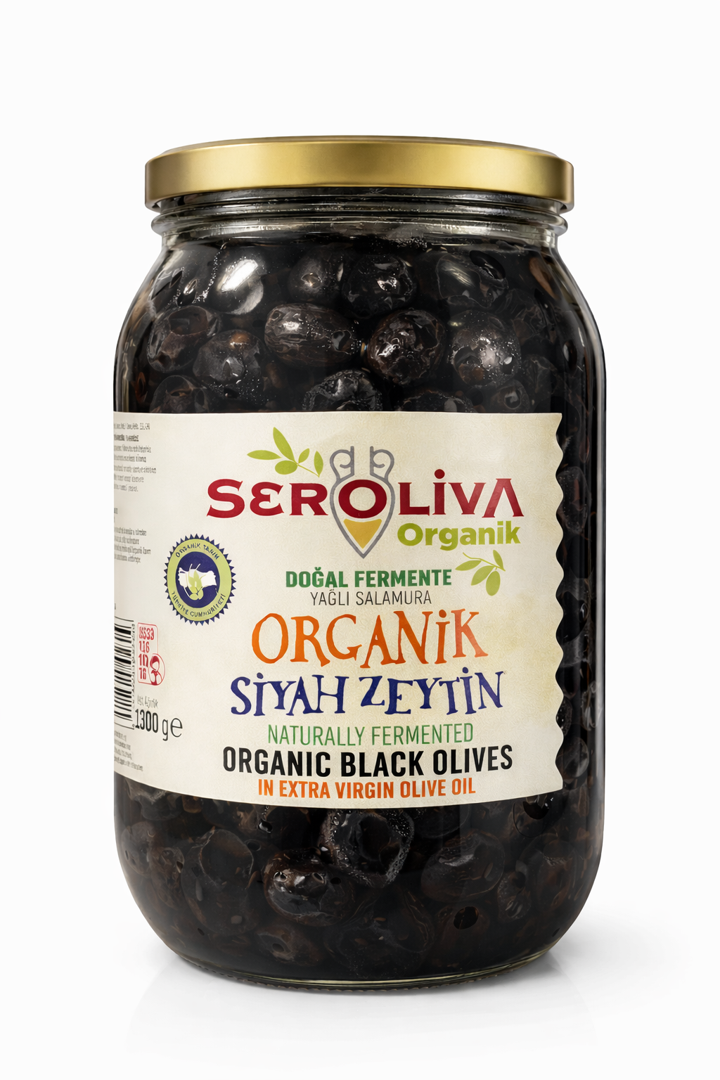 Organik Siyah Zeytin 1300gr Seroliva