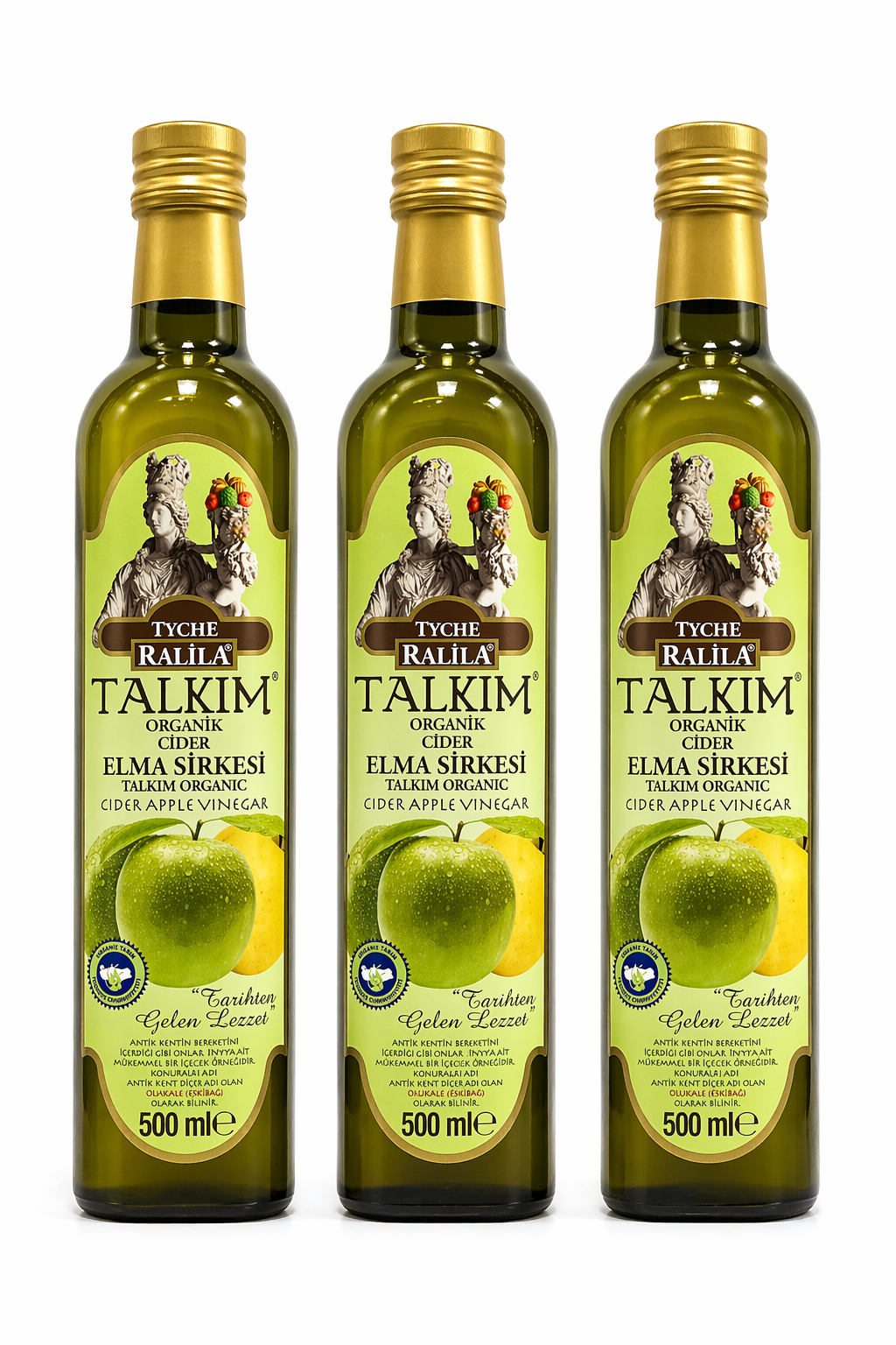 Organik Talkım Elma Sirkesi 500 Ml 3 Adet Ralila