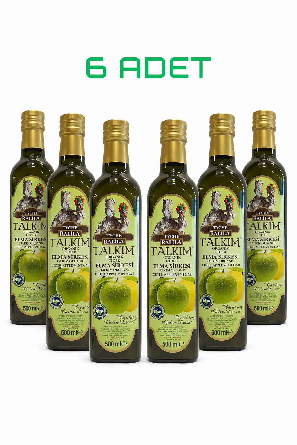 Organik Talkım Elma Sirkesi 500Ml 6 Adet Ralila