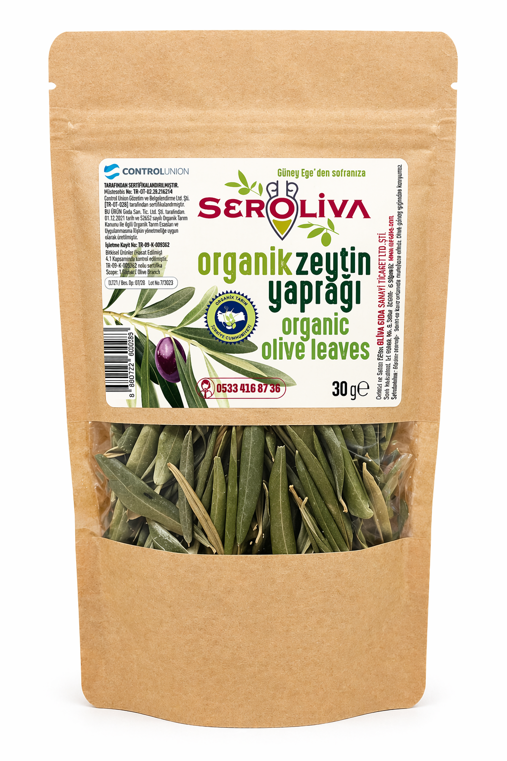 Organik Zeytin Yaprağı 30gr Seroliva