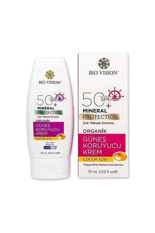 SPF 50+ Organik Çocuk Güneş Koruyucu Kremi 75Ml Bio Vision