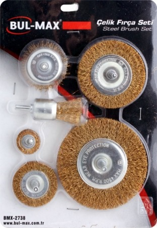 Bul-Max 6Pcs Çelik Fırça Seti Pimli Kalm(BMX-2738)