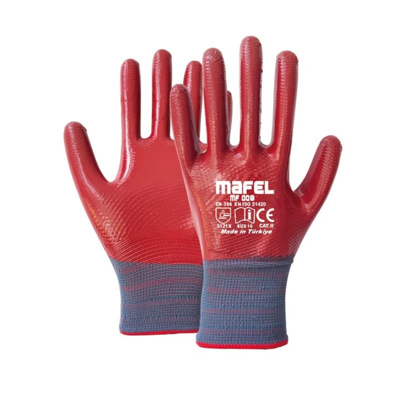 Mafel Eldiven Kırmızı Nitril (Mf008)