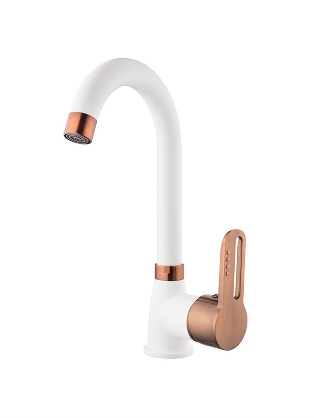 Kare İnci Mix Beyaz-Bakır Lavabo Bataryası(N87032)