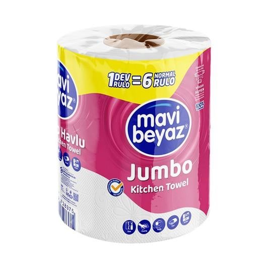 Mavi Beyaz Jumbo Havlu