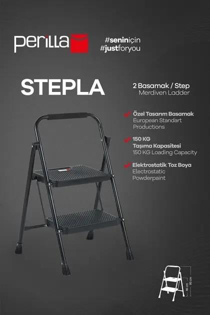 Merdiven 2+1 Stepla Perilla Siyah (51402)