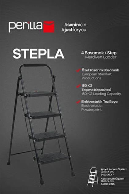 Merdiven 4+1 Stepla Perilla Siyah (51404)