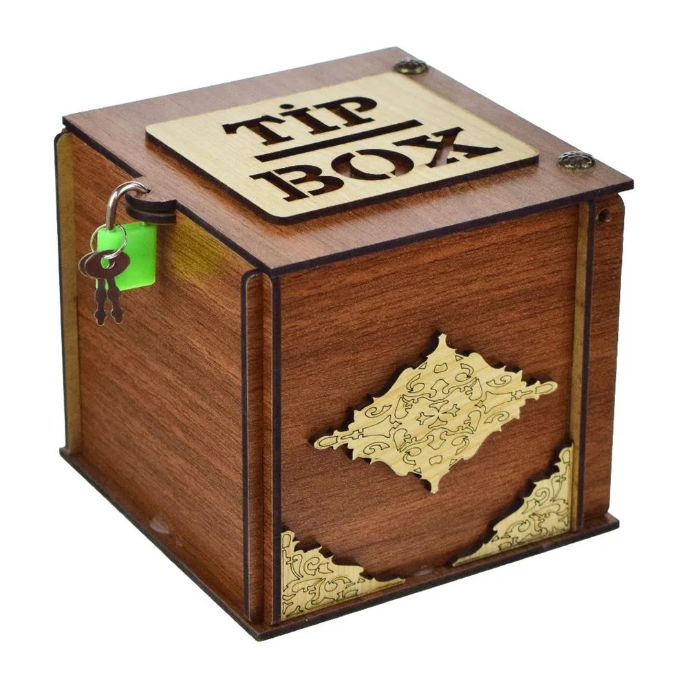 Tip Box Kumbara Küçük Ahşap