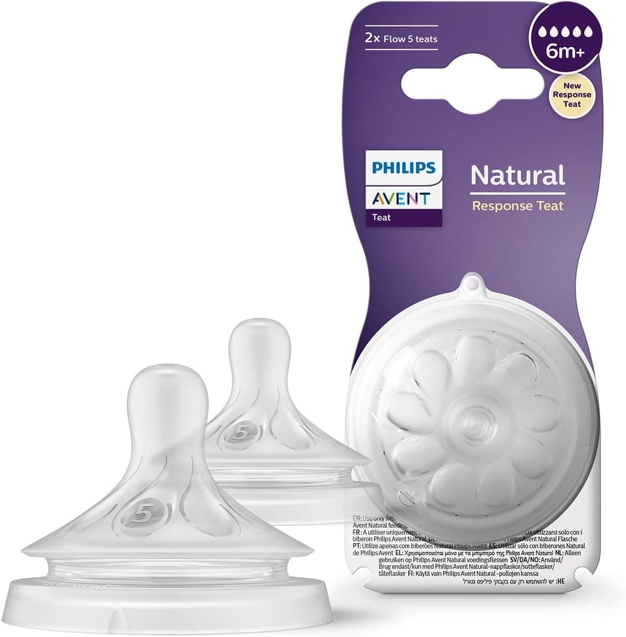 Philips Avent Natural Response 2li Biberon Emziği, 5 Numara, 6 Ay+
