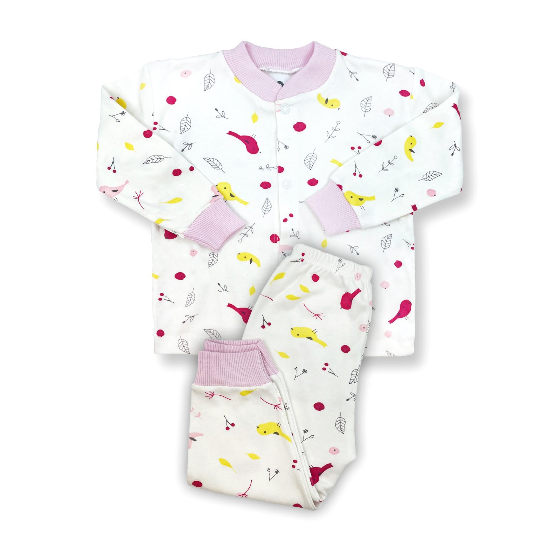 Sema Baby Happy Birds Bebek Pijama Takımı Pembe 6-9 Ay