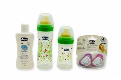 Chicco 4lü Fırsat Paket(Şampuan Biberonx2 Emzik) - Kız