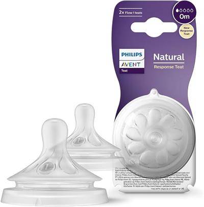 Philips Avent Natural Response 2li Biberon Emziği, 1 Numara, 0 Ay+