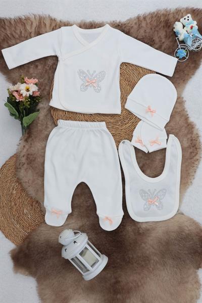 Sema Baby 5 Parça Hastane Çıkışı Zıbın Seti 0-3 Ay - Butterfly