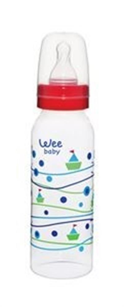Wee Baby Silikon Uçlu Desenli PP Biberon 250 cc