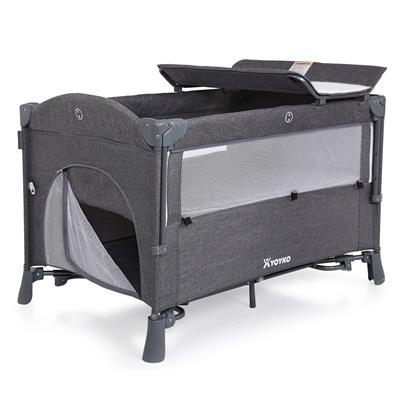 Yoyko Exclusive Comfort 8 in 1 Anne Yanı Park Yatak Oyun Parkı 70x110 - Gri