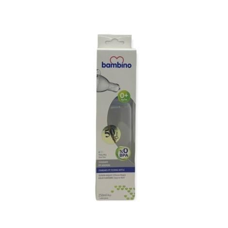 Bambino Altı Köşe Silikon Kiraz Uçlu Cam Biberon 250 ml - Pembe