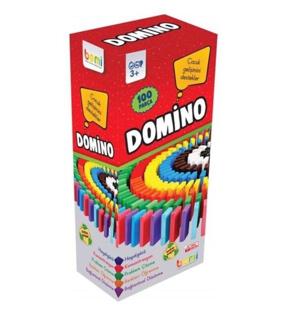 Bemi Oyuncak Doğal Ahşap Domino 100 Parça