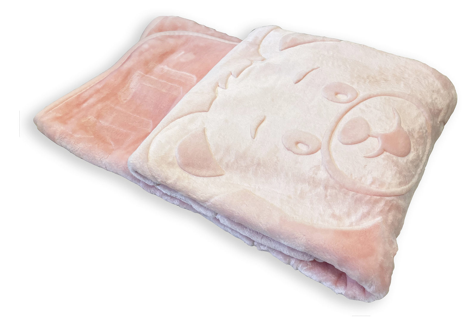 MiniGold Yenidoğan Peluş Battaniye - Ayıcık Pembe