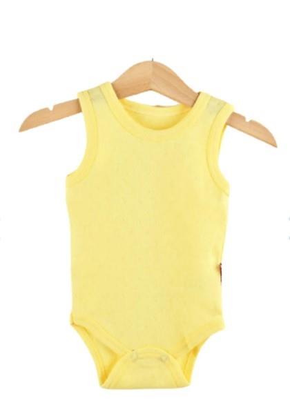Sema Baby Jakarlı Askılı Badi (Body) - Sarı 6-9 Ay