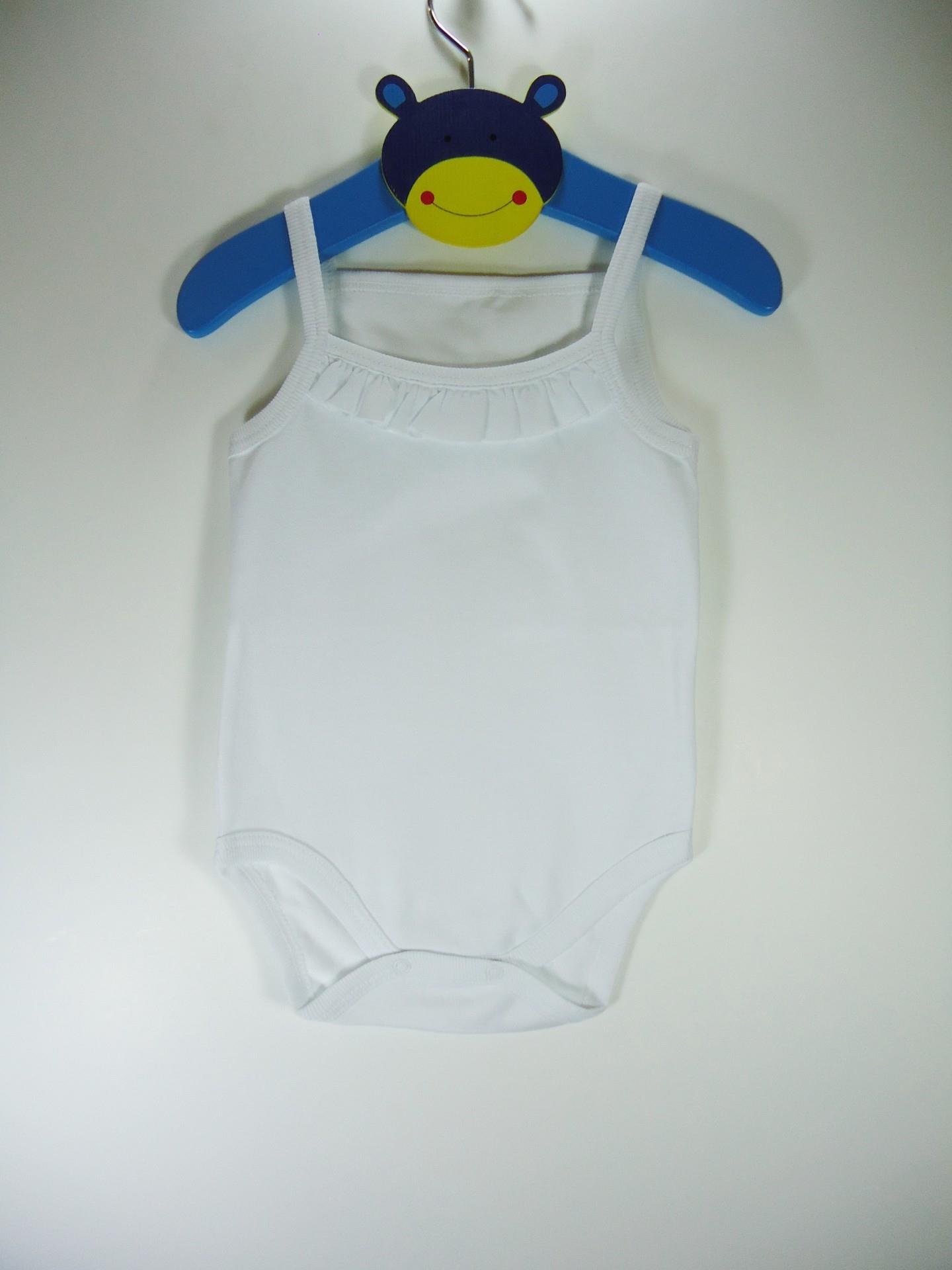 Sema Baby Penye ip Askılı Badi (Body) - Beyaz 3-6 Ay