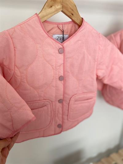 Pembe Kapitone Kız Çocuk Mont
