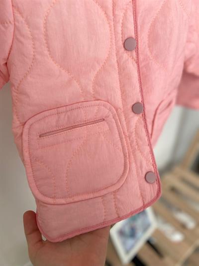 Pembe Kapitone Kız Çocuk Mont