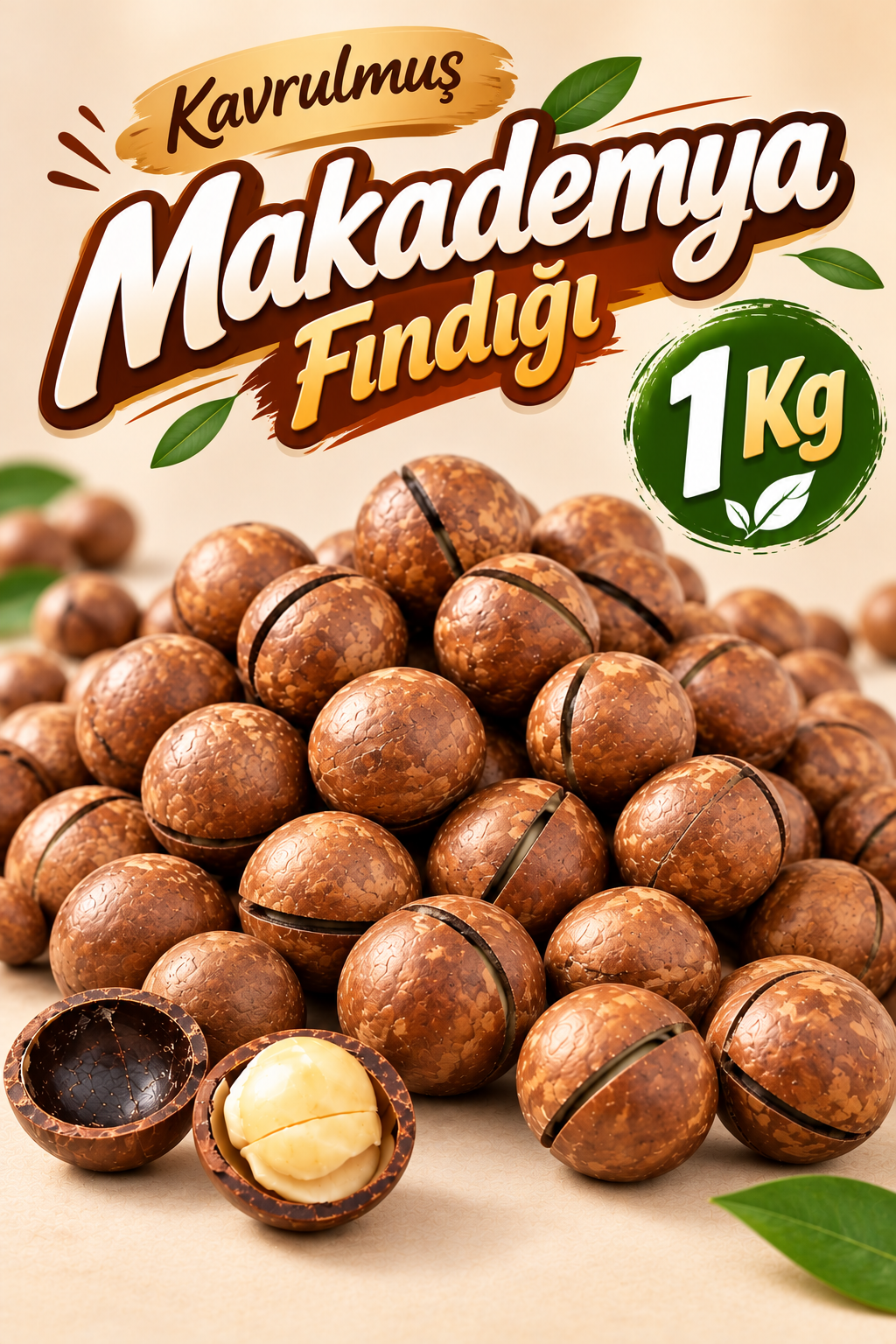 Kavrulmuş Makademya Fındığı 1 KG