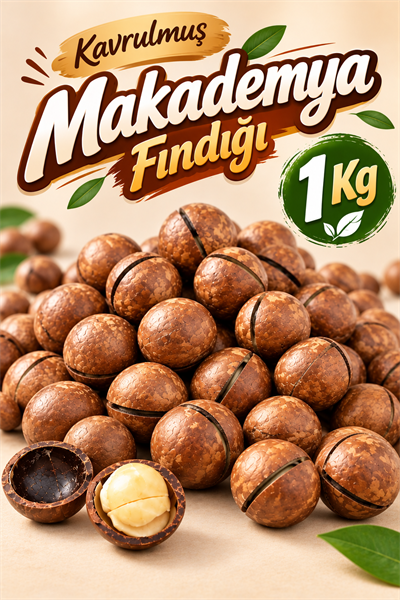 Kavrulmuş Makademya Fındığı 1 KG