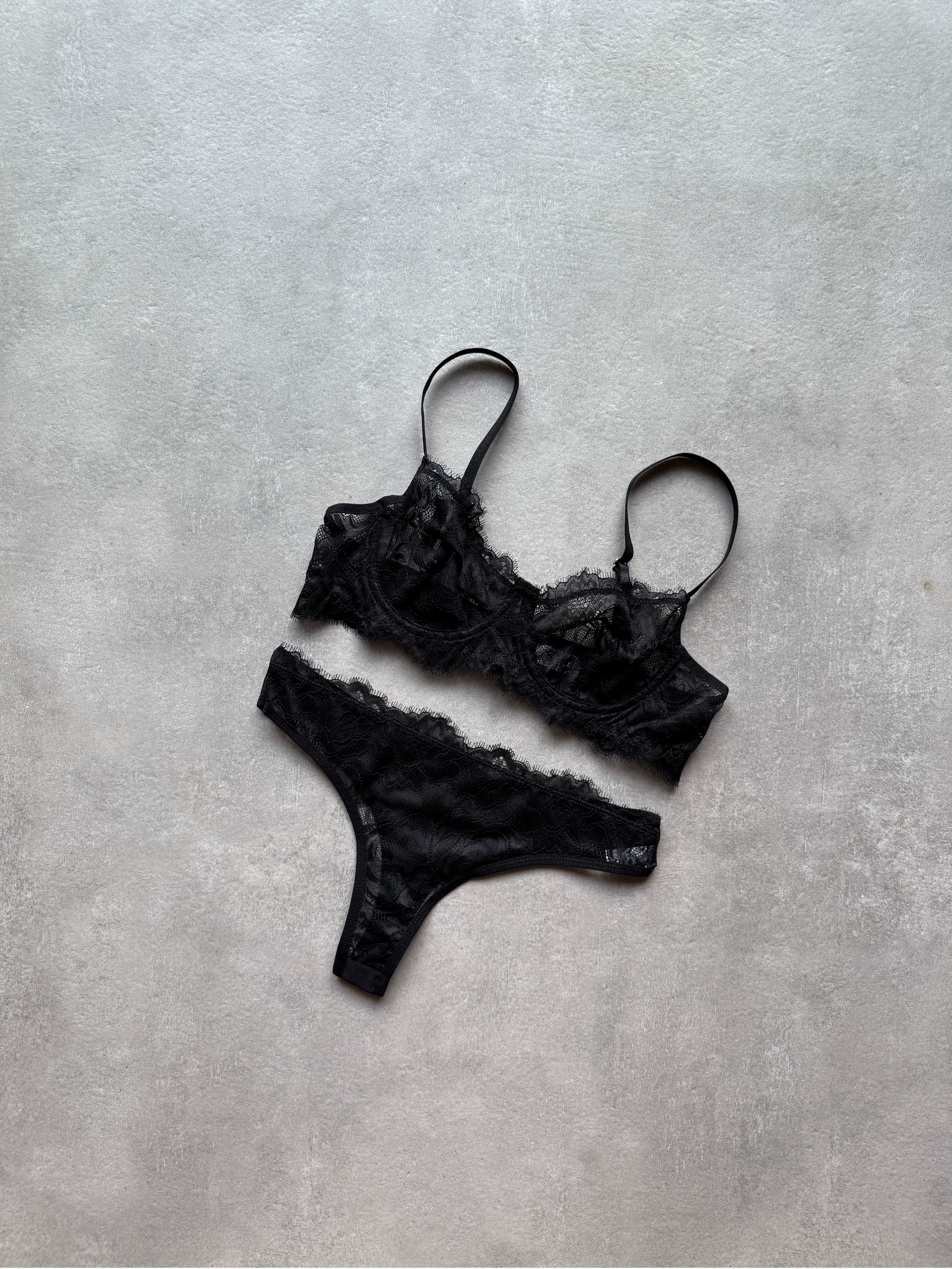 Midnight Dantel Bra Set