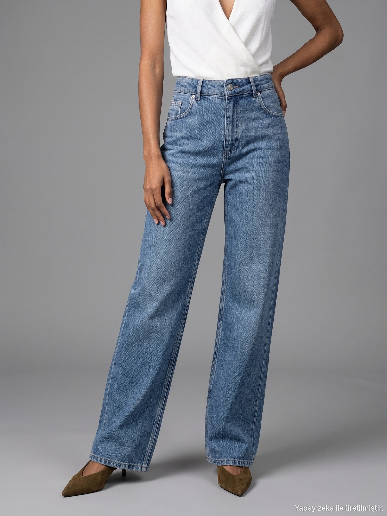 %100 Lyocell Wide Leg Jean-Mavi