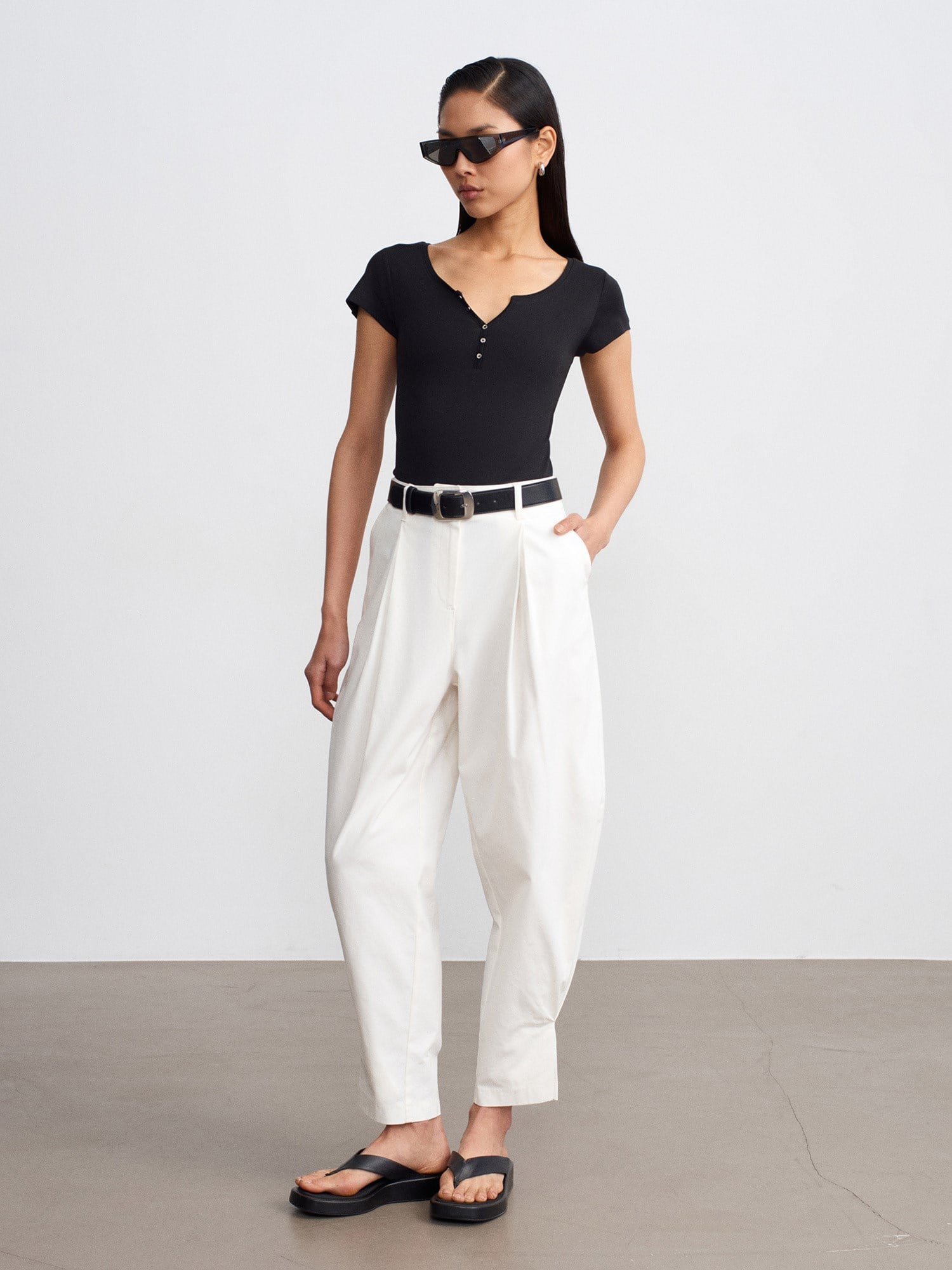 %100 Pamuk Basic T-Shirt-Siyah