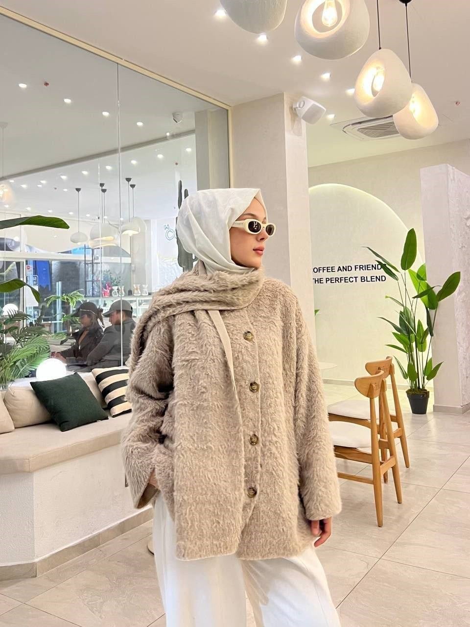 Atkılı Peluş Kadın Kaban –Vizon