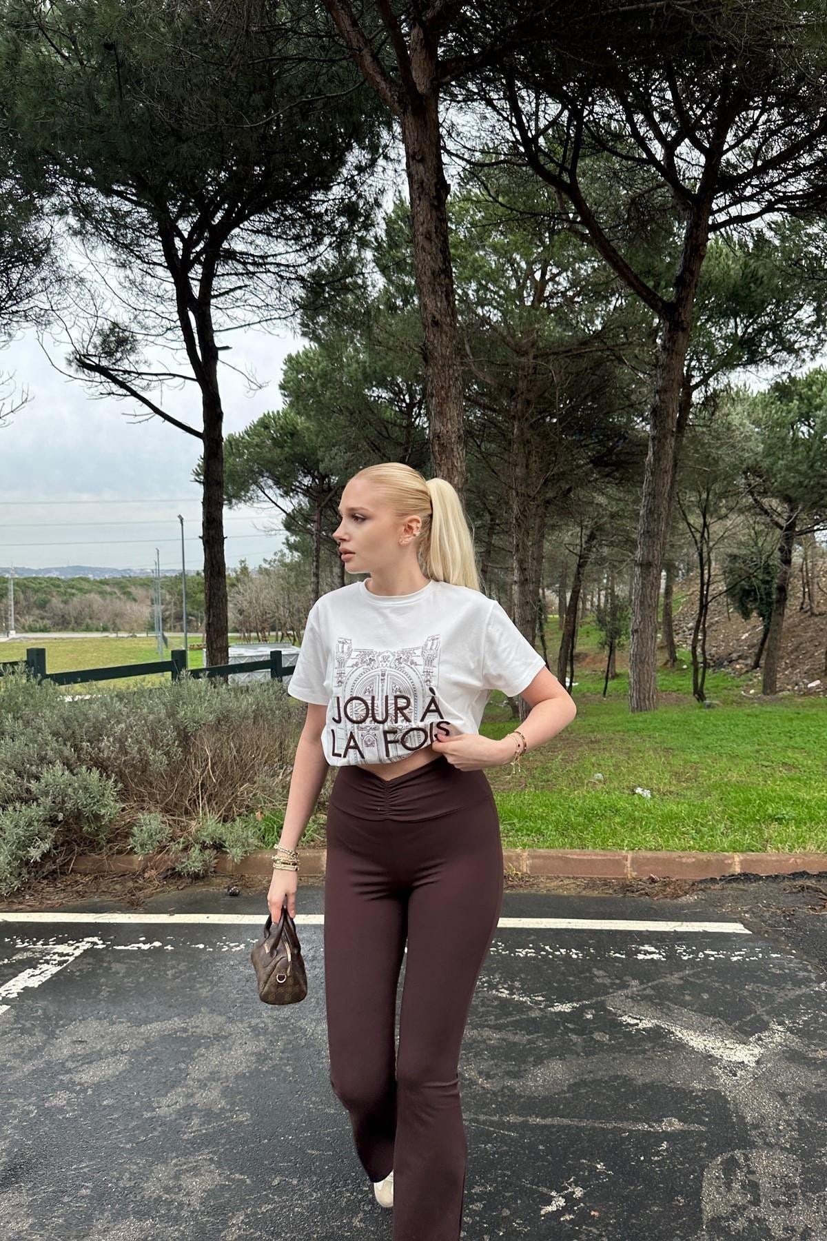 Beli Büzgülü İspanyol Paça Tayt