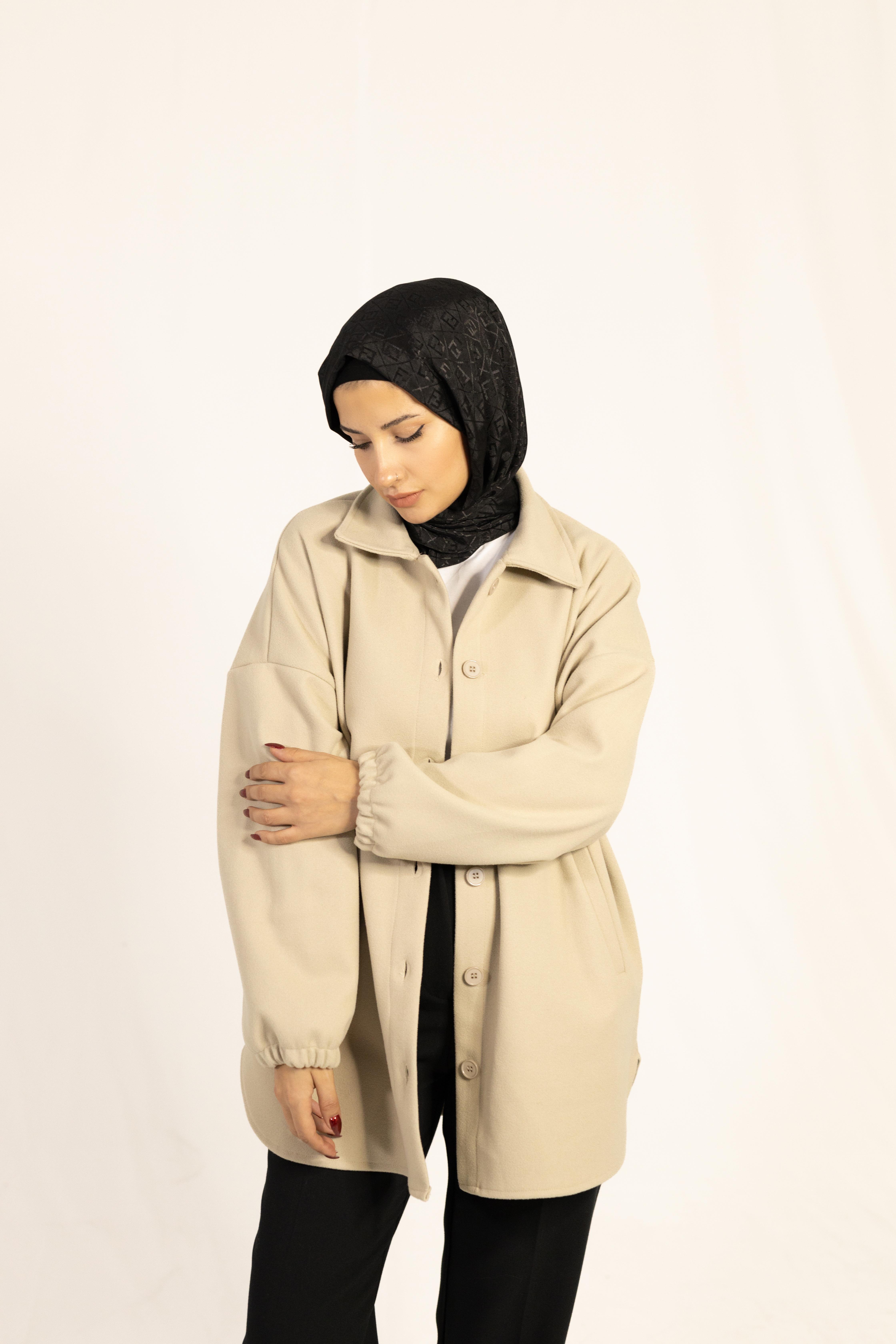 Rahat Kalıp Buklet Ceket Bej