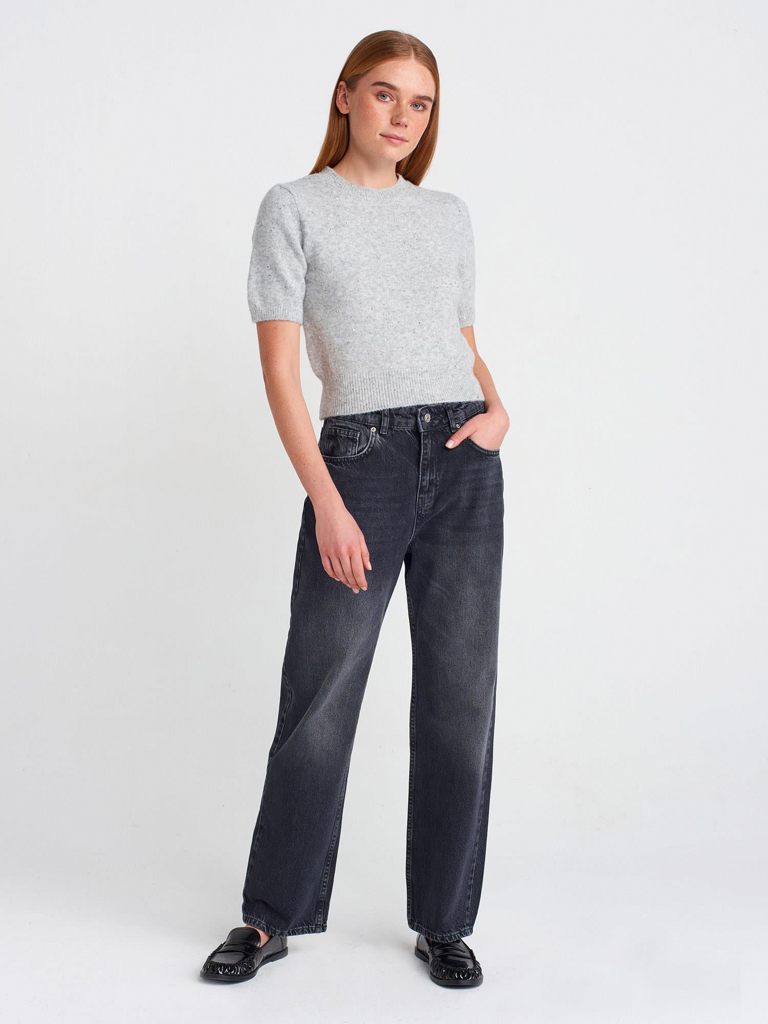 Yeni Kesim Straight Pantolon-Siyah