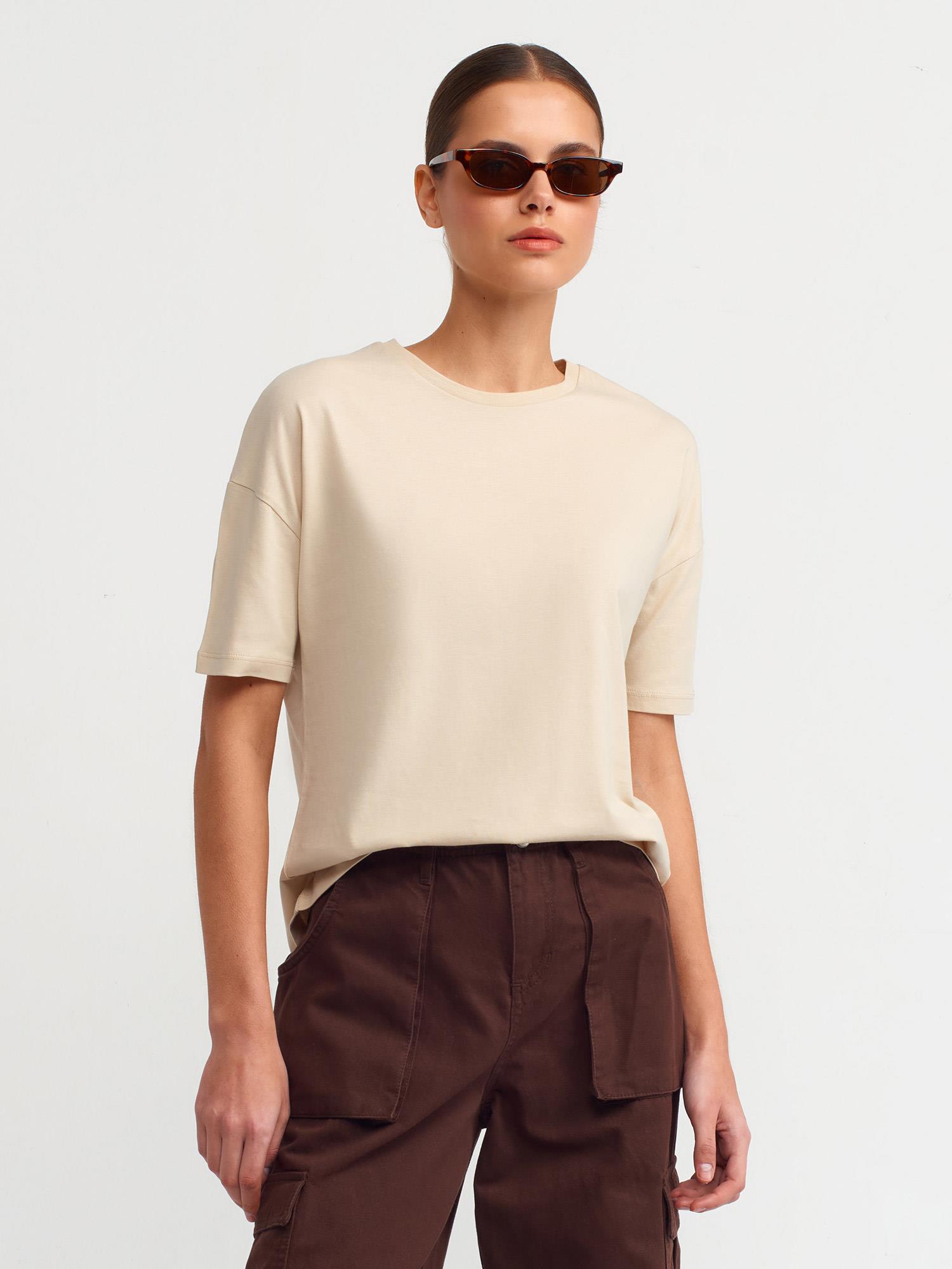  Basic T-Shirt-Açık Bej