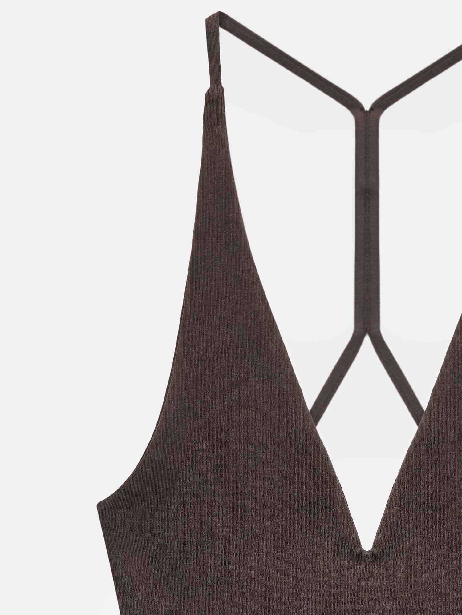 Halter Yaka Bodysuit-Koyu Kahve