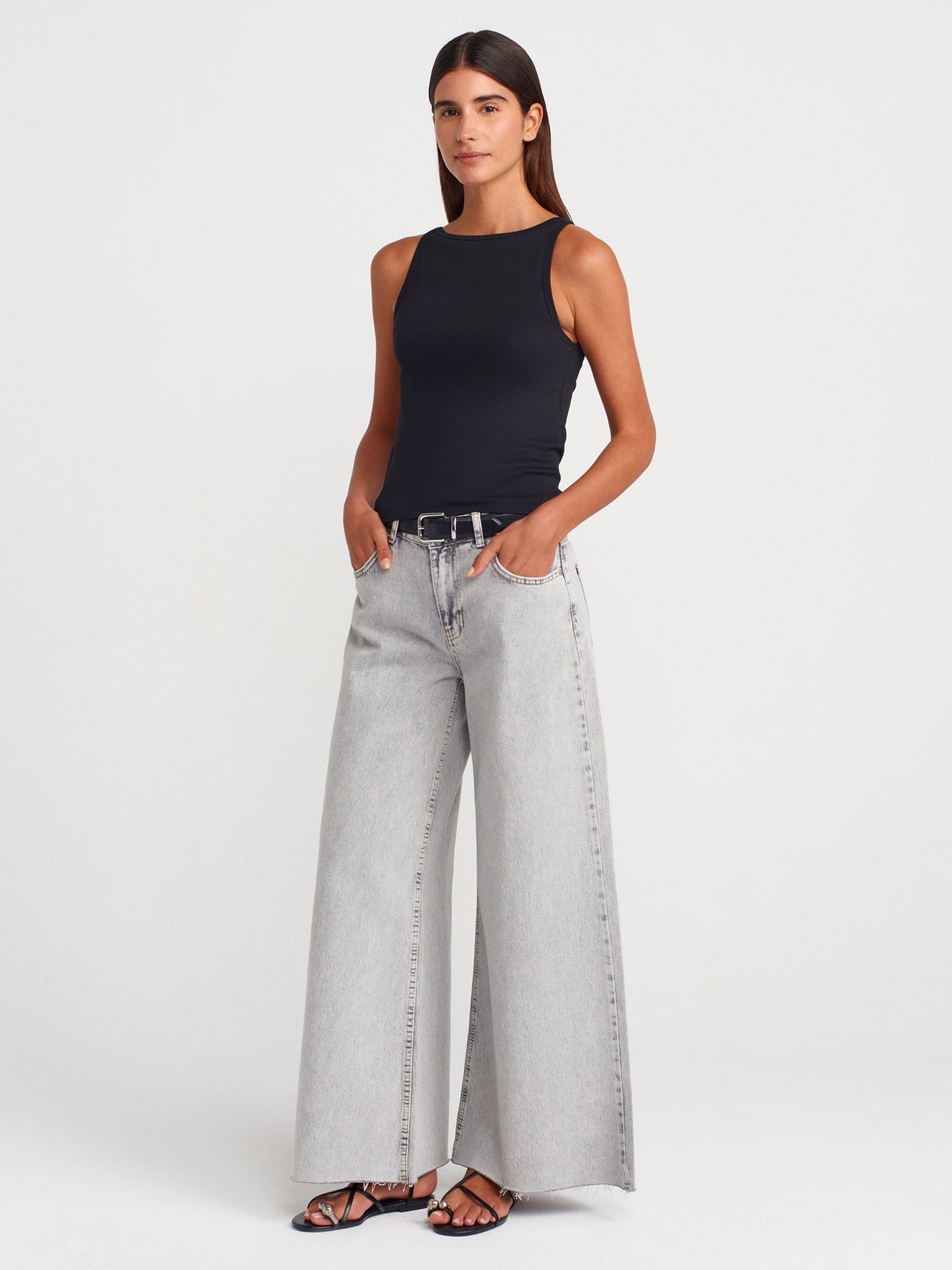 Halter Yaka Top-Siyah