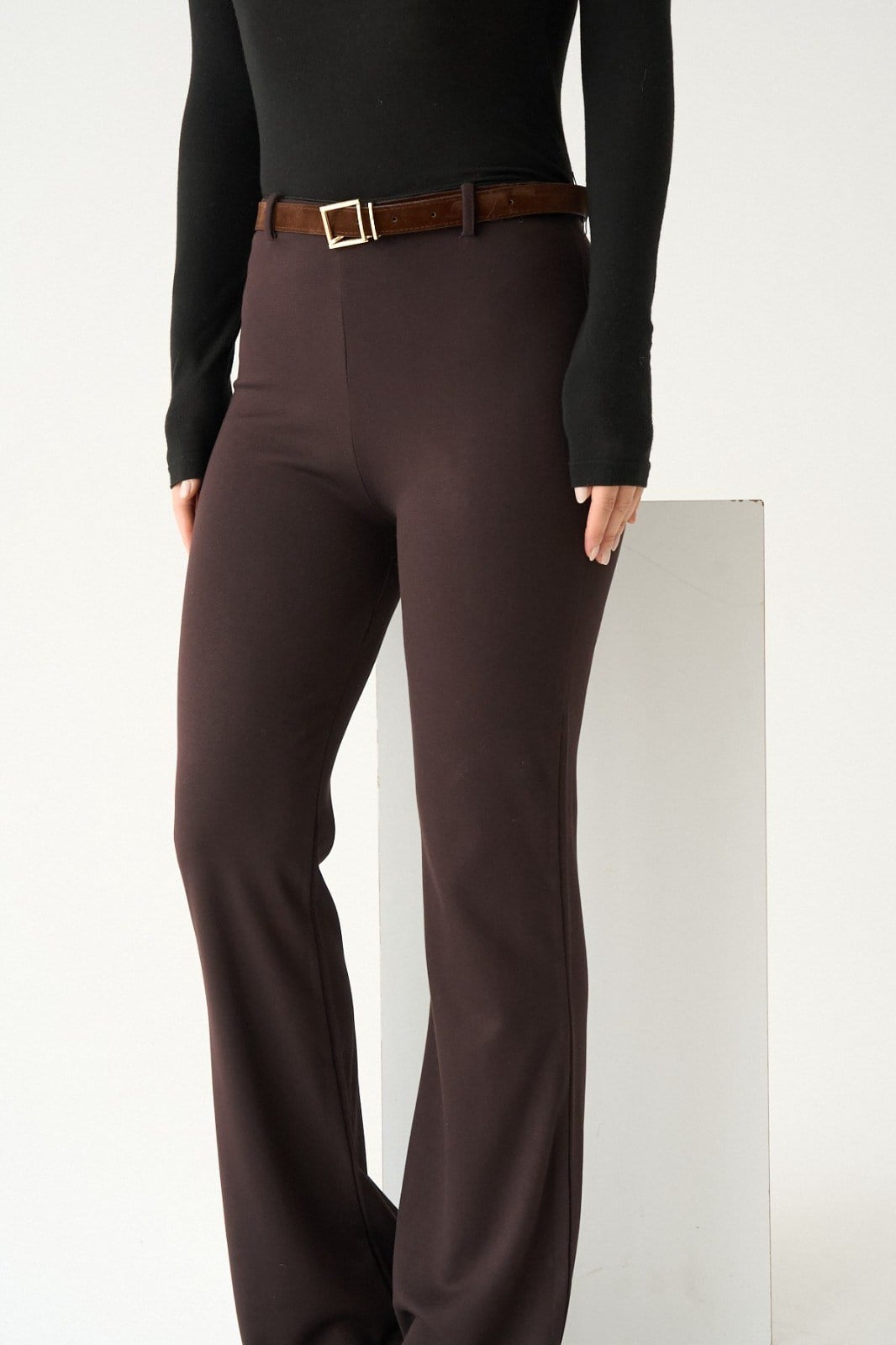 İspanyol Paça Kahverengi Kadın Pantolon