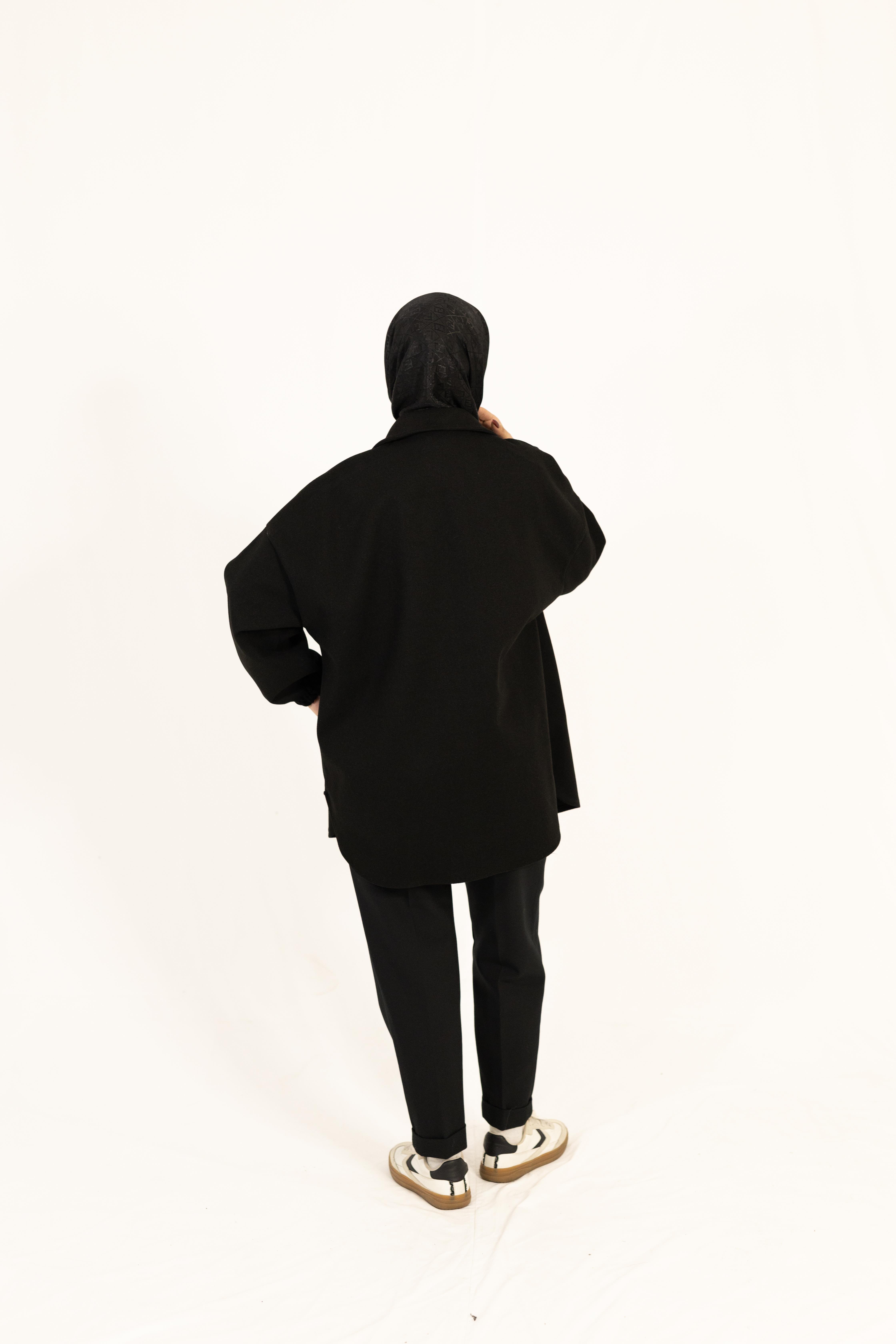 Rahat Kalıp Buklet Ceket SİYAH