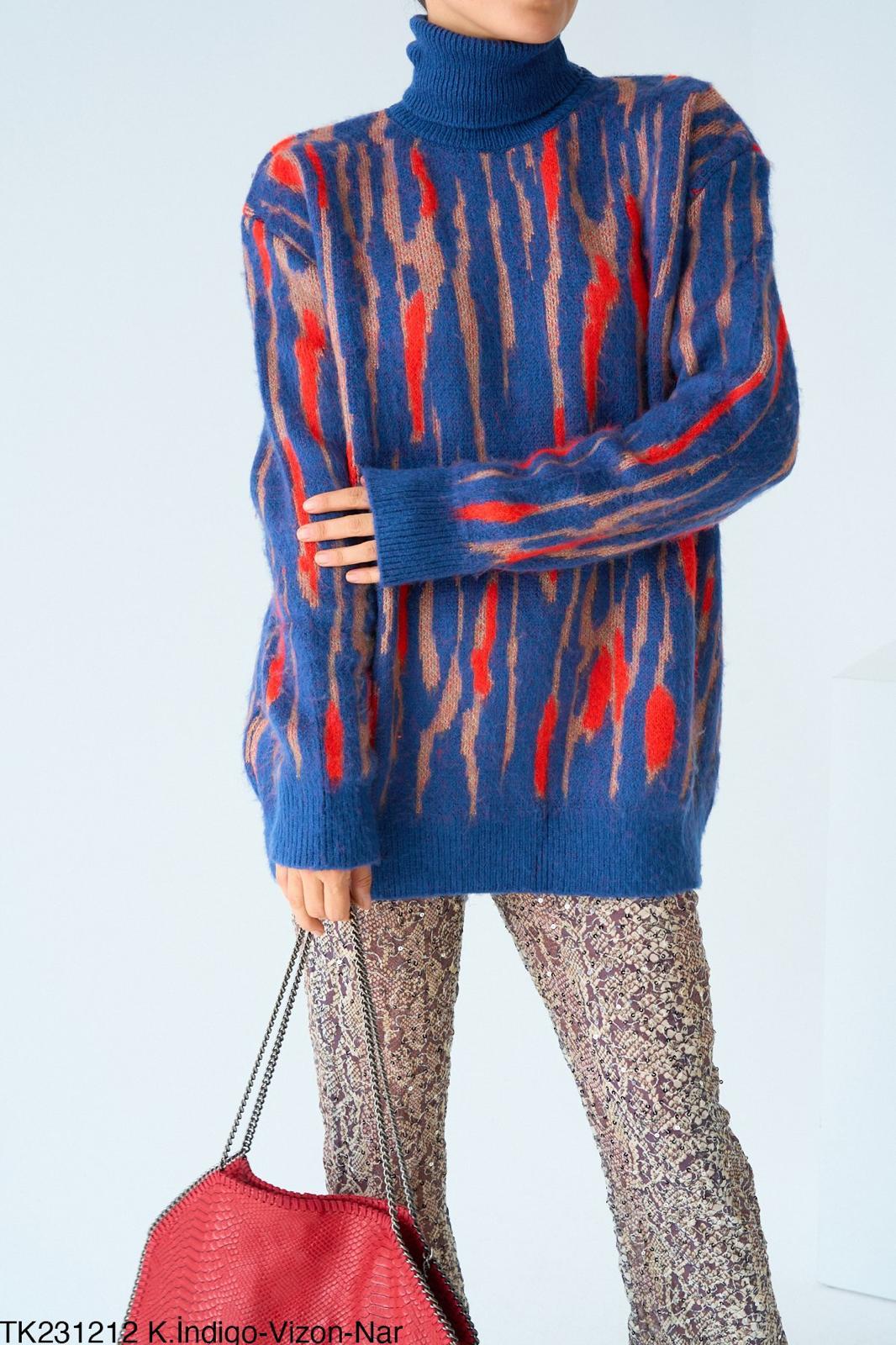 SARDONLU KARISIK DESEN KAZAK