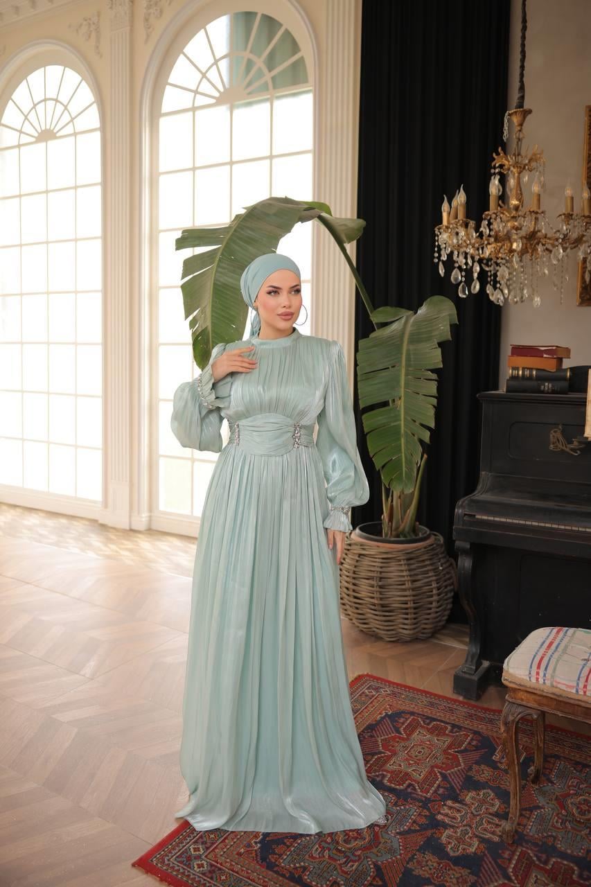 Su Yeşili Kuşak Detaylı Abiye