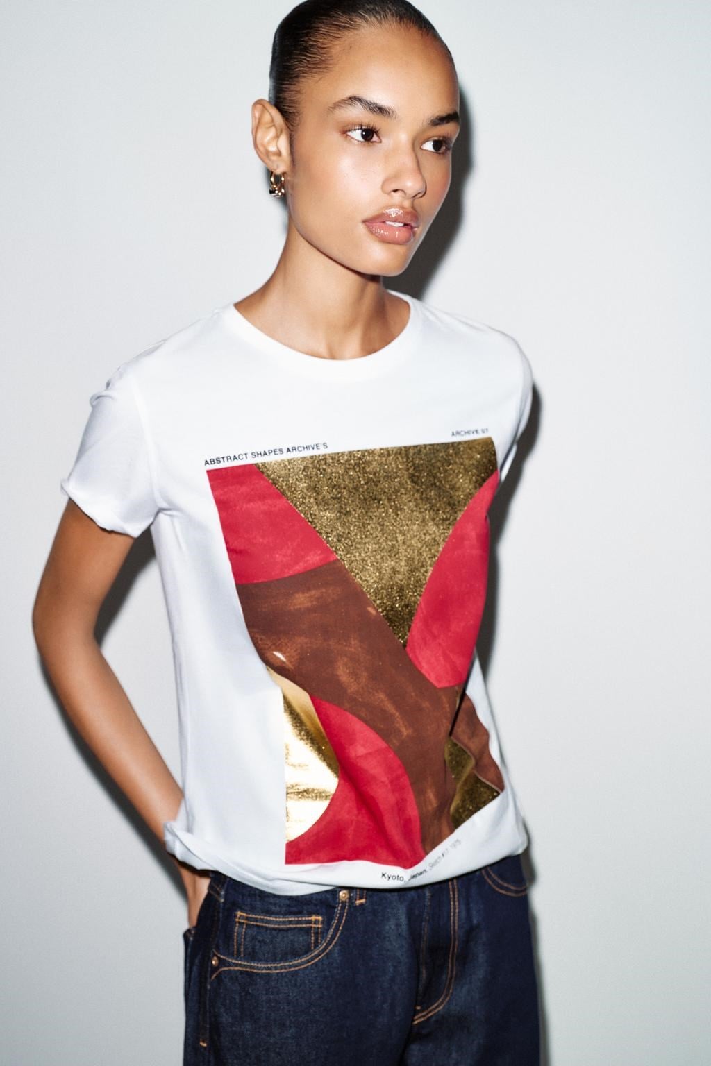 T-SHIRT ESTAMPAGE MÉTALLISÉ