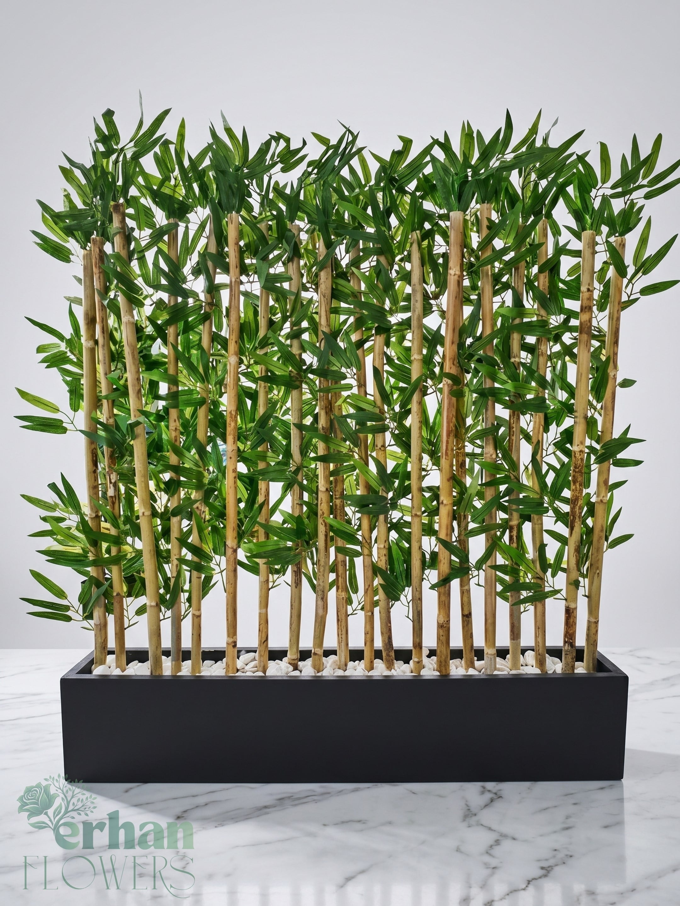 Seperatör Bambu Modelleri | MDF Saksılı Yapay BambuBambu Seperatör (50 cm Siyah Mdf Saksıda)