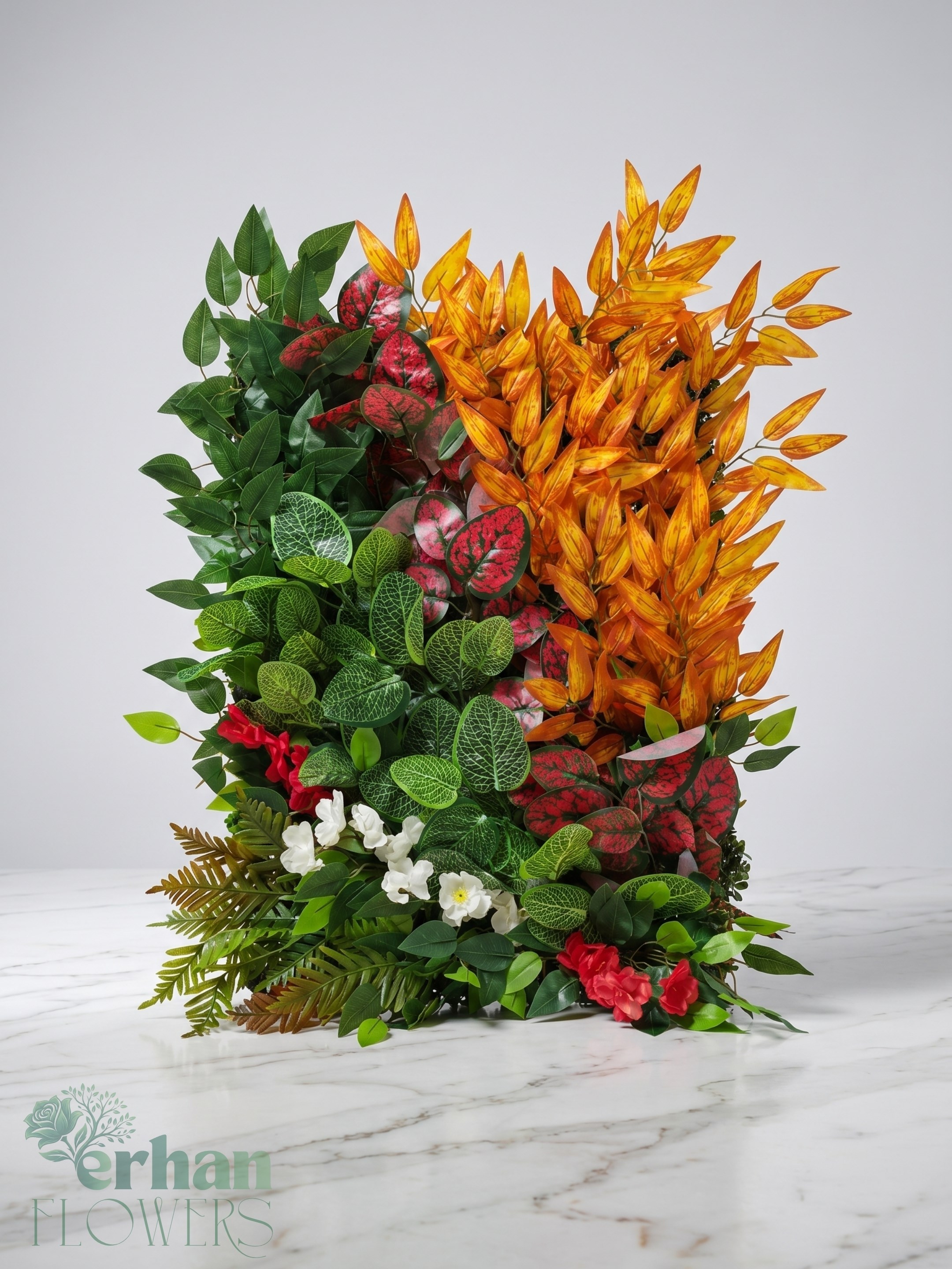 Hazır Dikey Bahçe Paneli 40x60 cm | Yapay Yeşil Duvar PaneliDikey Bahçe Dekoratif Panel 40x60 cm