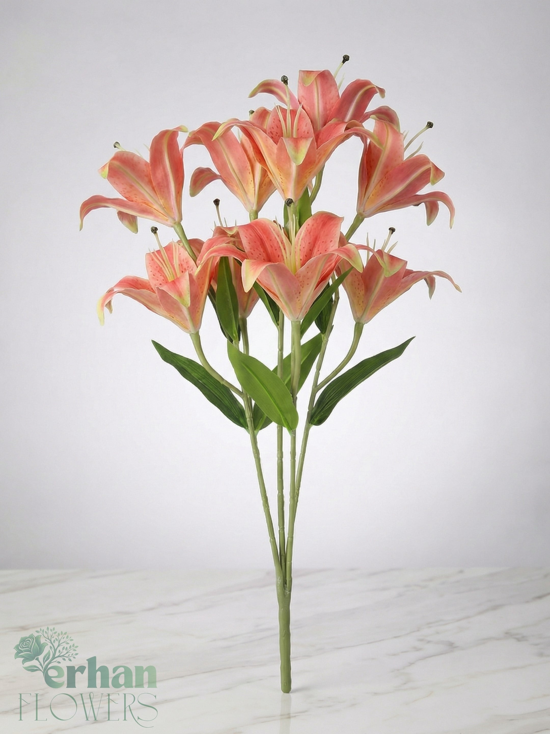 Yapay Lilyum Çiçeği 9 Kafa 55 cm | Zambak Çiçeği ModelleriYapay Lilyum Çiçeği (Zambak) 9 Kafa 5 Dal 55 cm